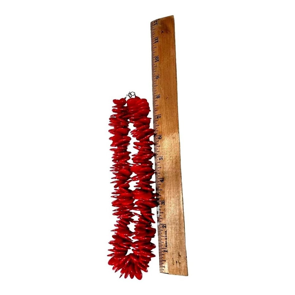 Chunky Red Necklace Fashion Jewelry Or Craft Charm Accent - Picture 2 of 2